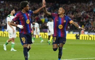 Barcelona“ surengė įvarčių šou: „Racing Santander“ neatsilaikė, o lyderių pozicija dar labiau sutvirtėjo