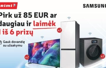 Įprastas apsipirkimas gali atnešti didelį prizą: „Rimi“ e. parduotuvėje laukia „Samsung“ technika
