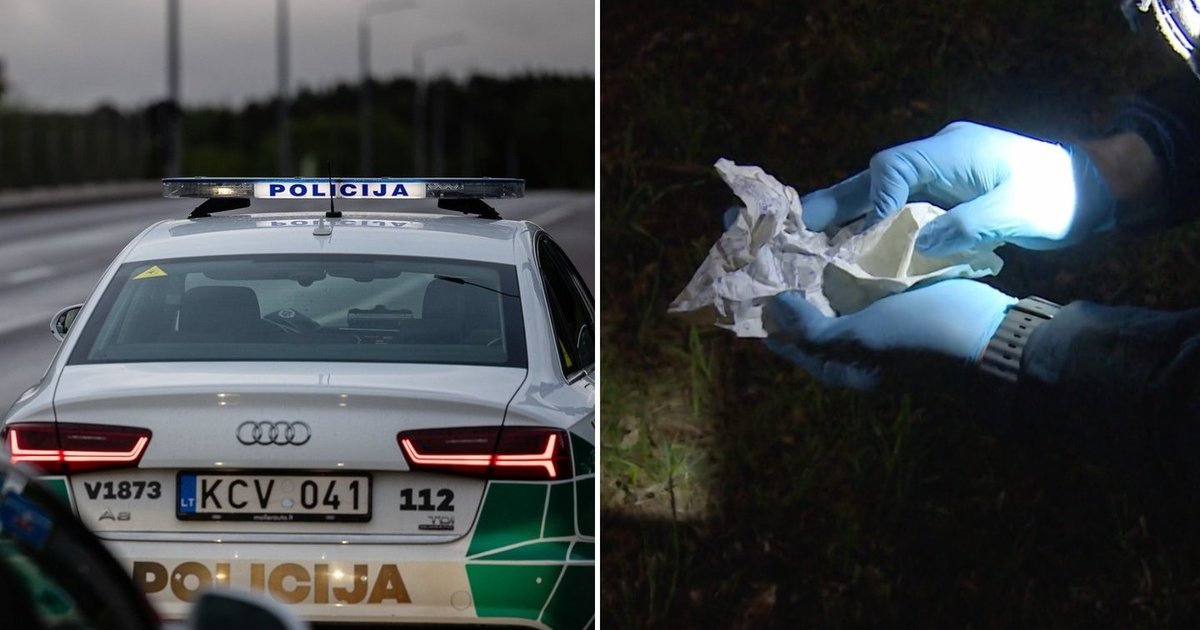 Nuošali vieta ir atviras BMW langas: pareigūnų dėmesį patraukė pievoje rastas gniužulas