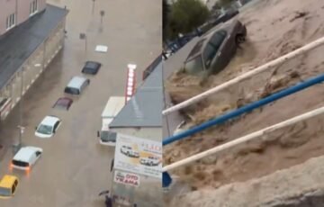 Stichija smogė dviem kryptimis: Stambule žuvo žmonės, Rodo saloje vanduo nusinešė automobilį