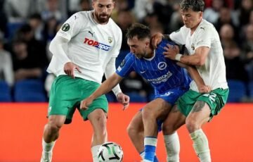 Skaudus debiutas Anglijoje: „Kauno Žalgirį“ „Brighton“ palaužė keturiais įvarčiais